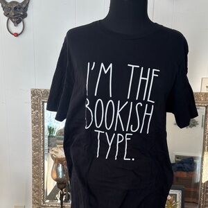 Black Graphic Tee - Bookish Type szL